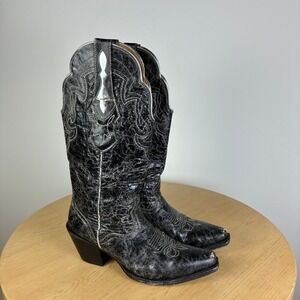 JB Dillon Western Cowgirl Heeled Boots Women's 7.5 Goat Leather Boho Cowboy